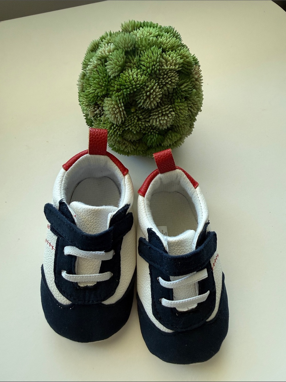 Baby Navy and White Baseball Sneakers